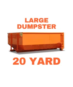 Large 20 yard orange dumpster