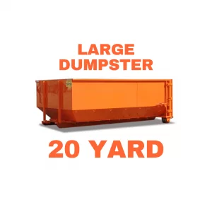 Large 20 yard orange dumpster