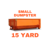 small 15 yard orange dumpster