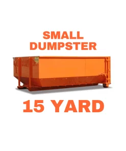 small 15 yard orange dumpster